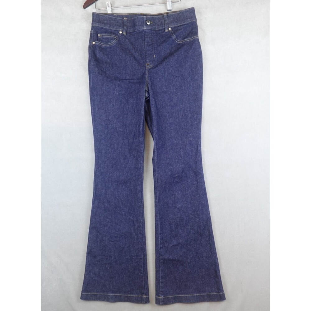 Spanx Everywear Pull On Flare Jeans Womens XL (34x33) Black High Rise Stretch